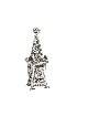 Boîte à épices brillante en forme de tour traditionnelle pour H, argent sterling J