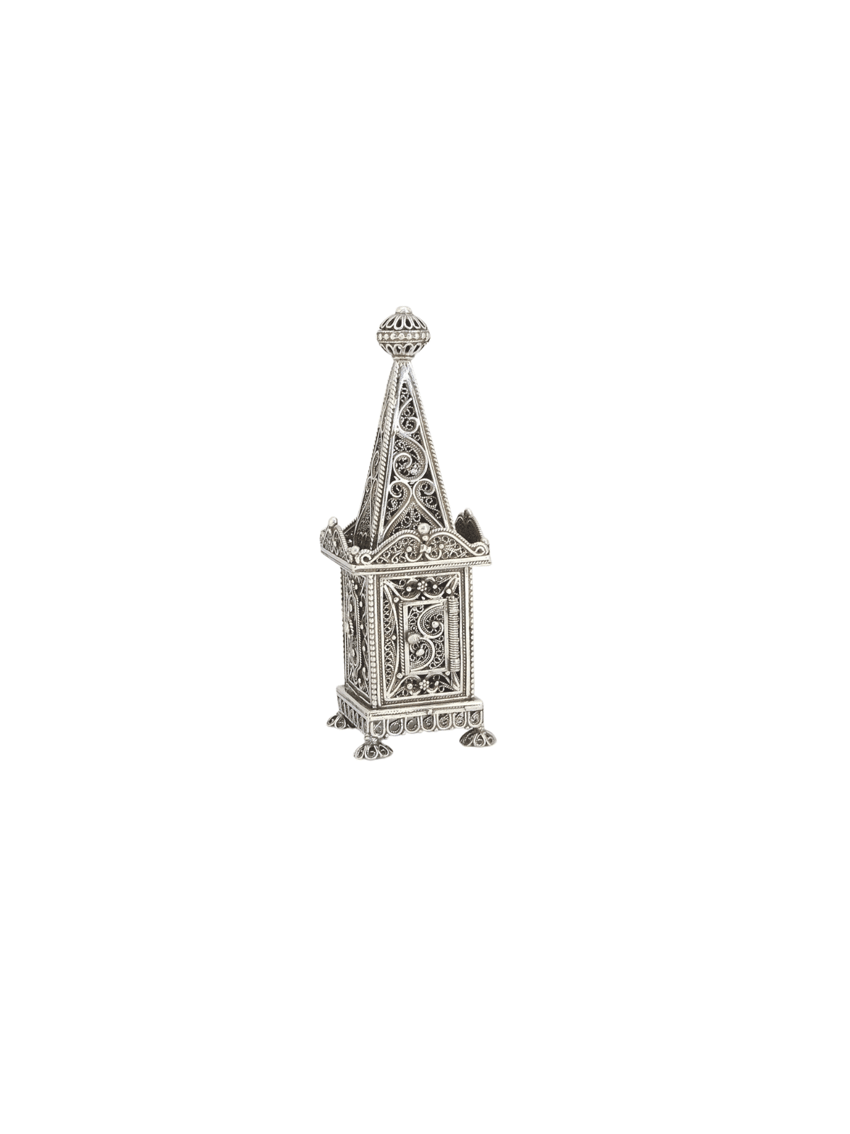 Traditional Tower Shape Brilliant Spices Box for H , Sterling Silver J