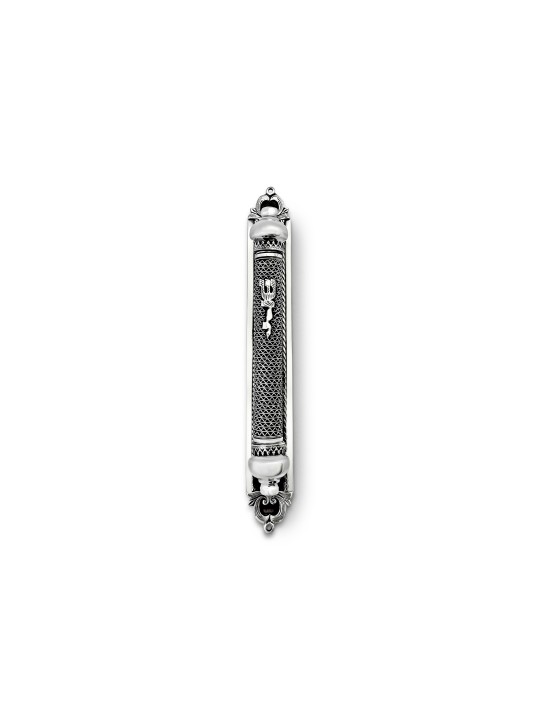Grand étui Mezuzah en filigrane orné de Sterling S, pour rouleaux de 10 cm