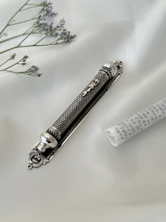 Large Ornate Filigree Mezuzah Case from Sterling S , For 10cm Scrolls