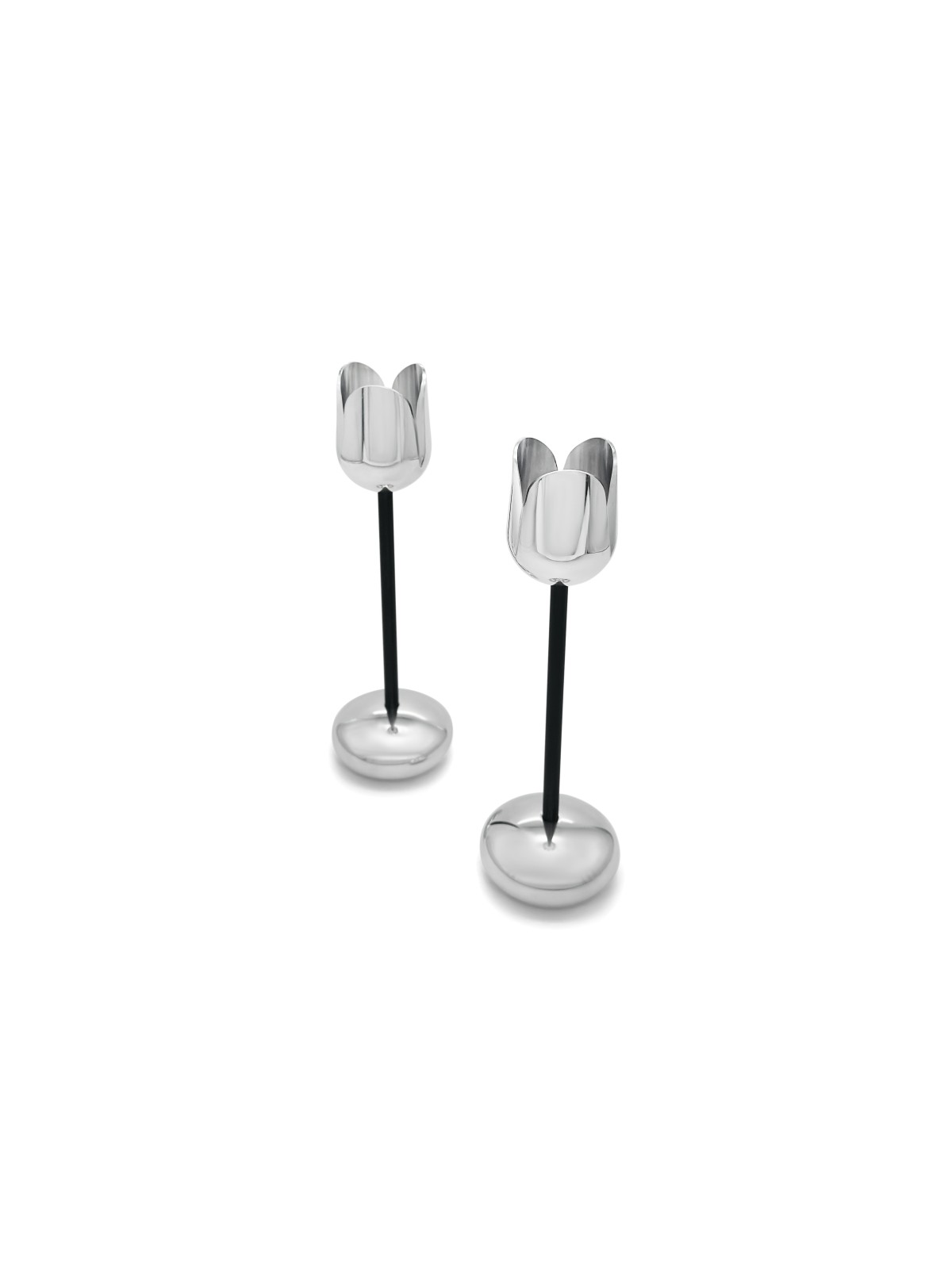 Bougeoir tulipe en métal argenté brillant, sans ternissement, Gi de mariage juif