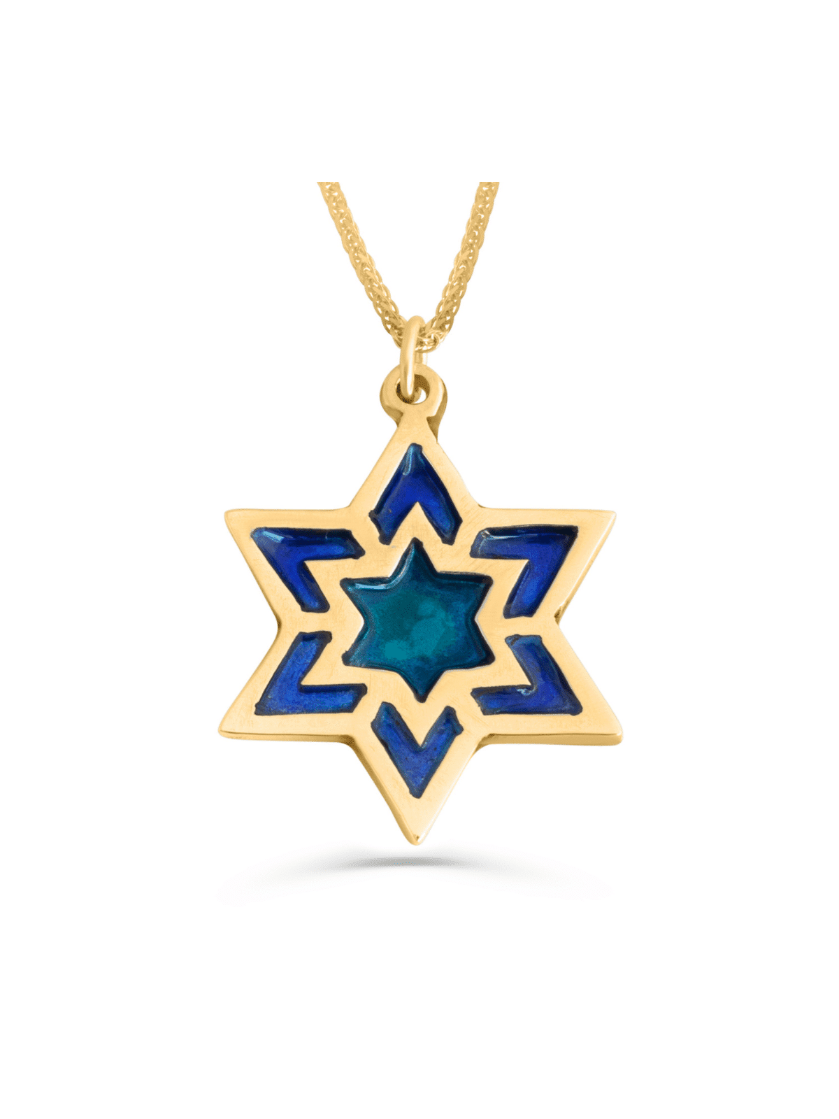 Large Star of David Necklace with Enamel , Tu B'Av Gifts , Israeli Jud