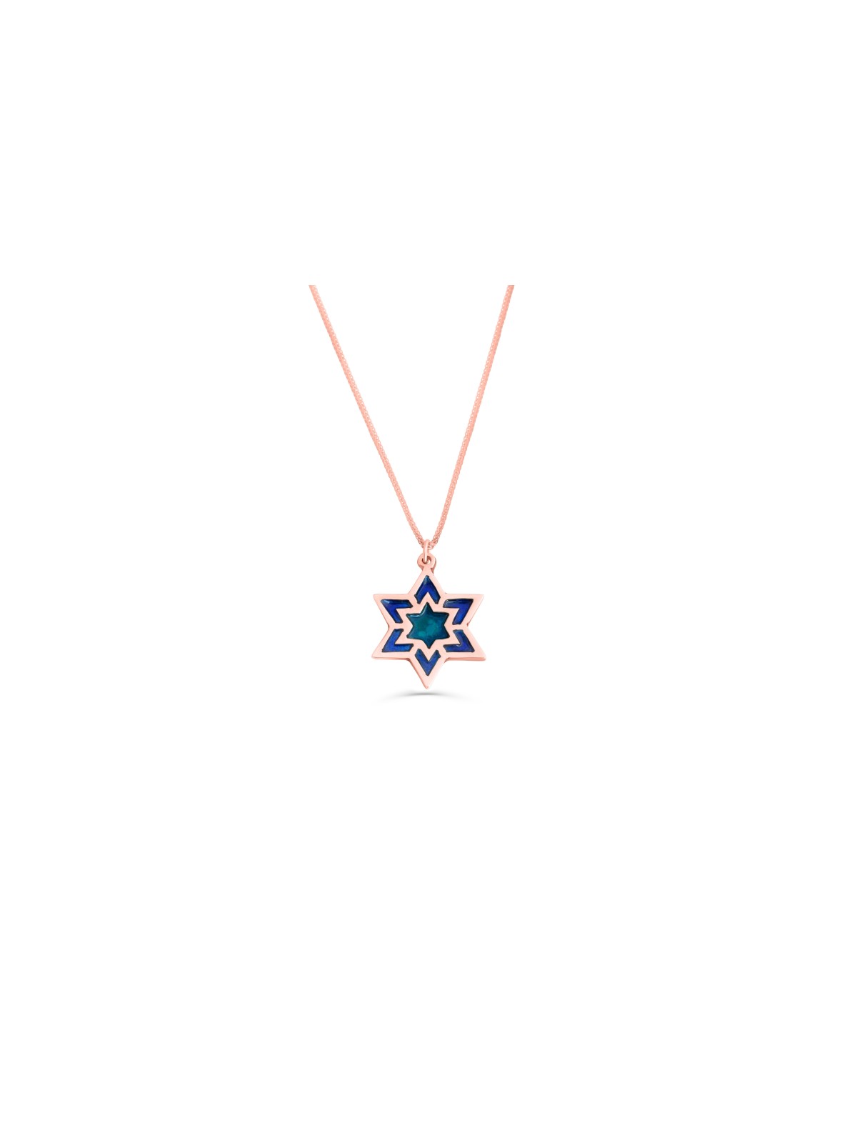 Large Star of David Necklace with Enamel , Tu B'Av Gifts , Israeli Jud