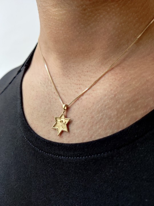 Stunning Jerusalem 14k Gold Pendant , Add 14K Chain , Israeli Judaica