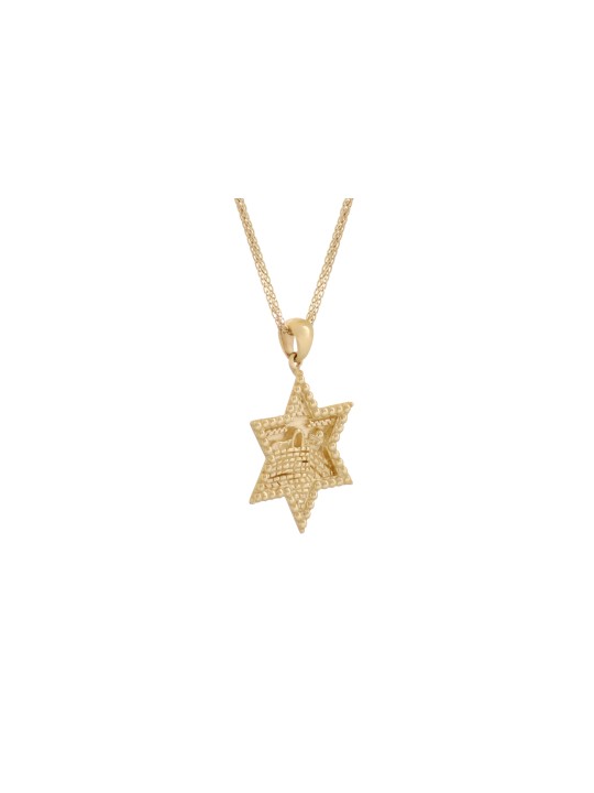 Superbe pendentif en or 14 carats de Jérusalem, ajoutez une chaîne 14 carats, Judaica israélien