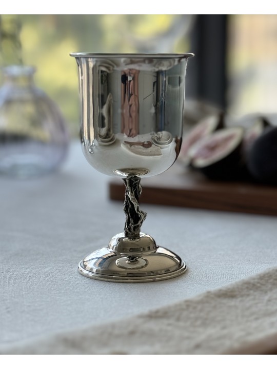 Coupe de Kiddouch en argent sterling avec tige d'arbre pour Bar Mitz, cadeaux de Pâque,