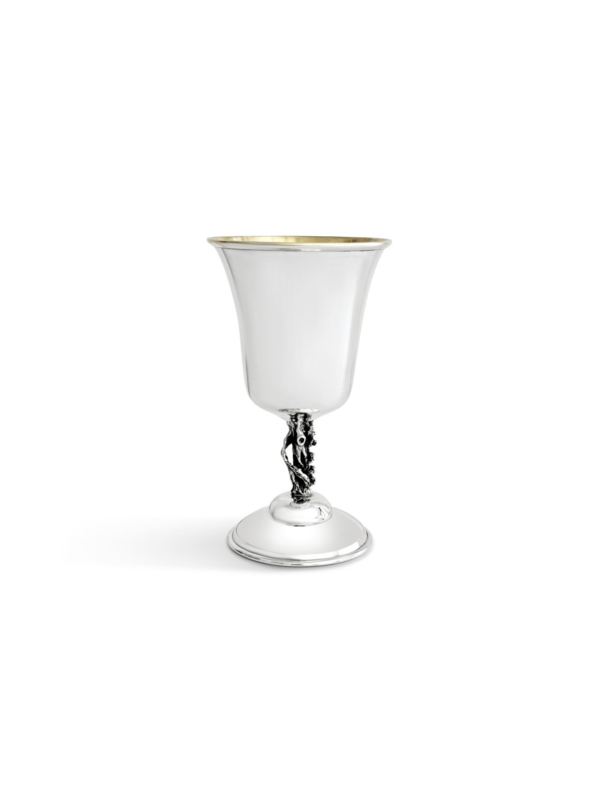 Sterling Silver Kiddush Cup with Tree Trunk Stem , Passover Gifts , Is