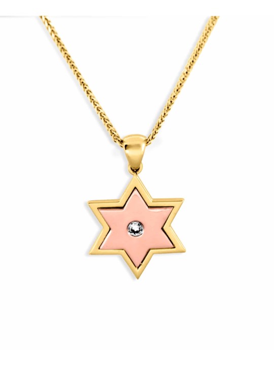 Belle étoile de Dav en or et or blanc de taille moyenne, cadeaux Tu B'Av, I