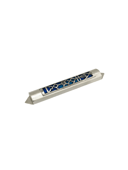 Étui Mezuzah en argent avec émail froid, grandes Mezuzahs, judaïque israélien