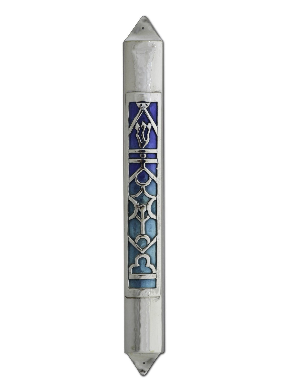 Étui Mezuzah en argent avec émail froid, grandes Mezuzahs, judaïque israélien