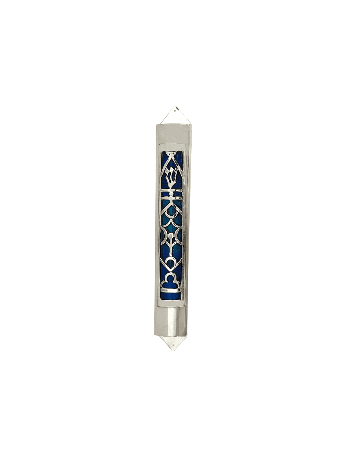 Étui Mezuzah en argent avec émail froid, grandes Mezuzahs, judaïque israélien