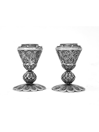 Minuscules chandeliers en argent filigrane - Bat Mitzvah Gi , Argent sterling C