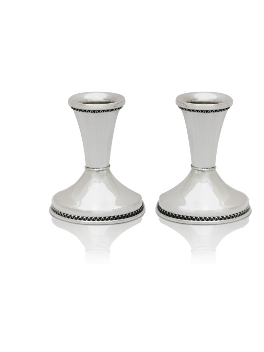 Small 925 Sterling Silver Filigree Candlesticks , Passover Gifts , Isr