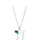 Grand collier Chai en or 14 carats avec détails en émail bleu, cadeaux Tu B'Av, I