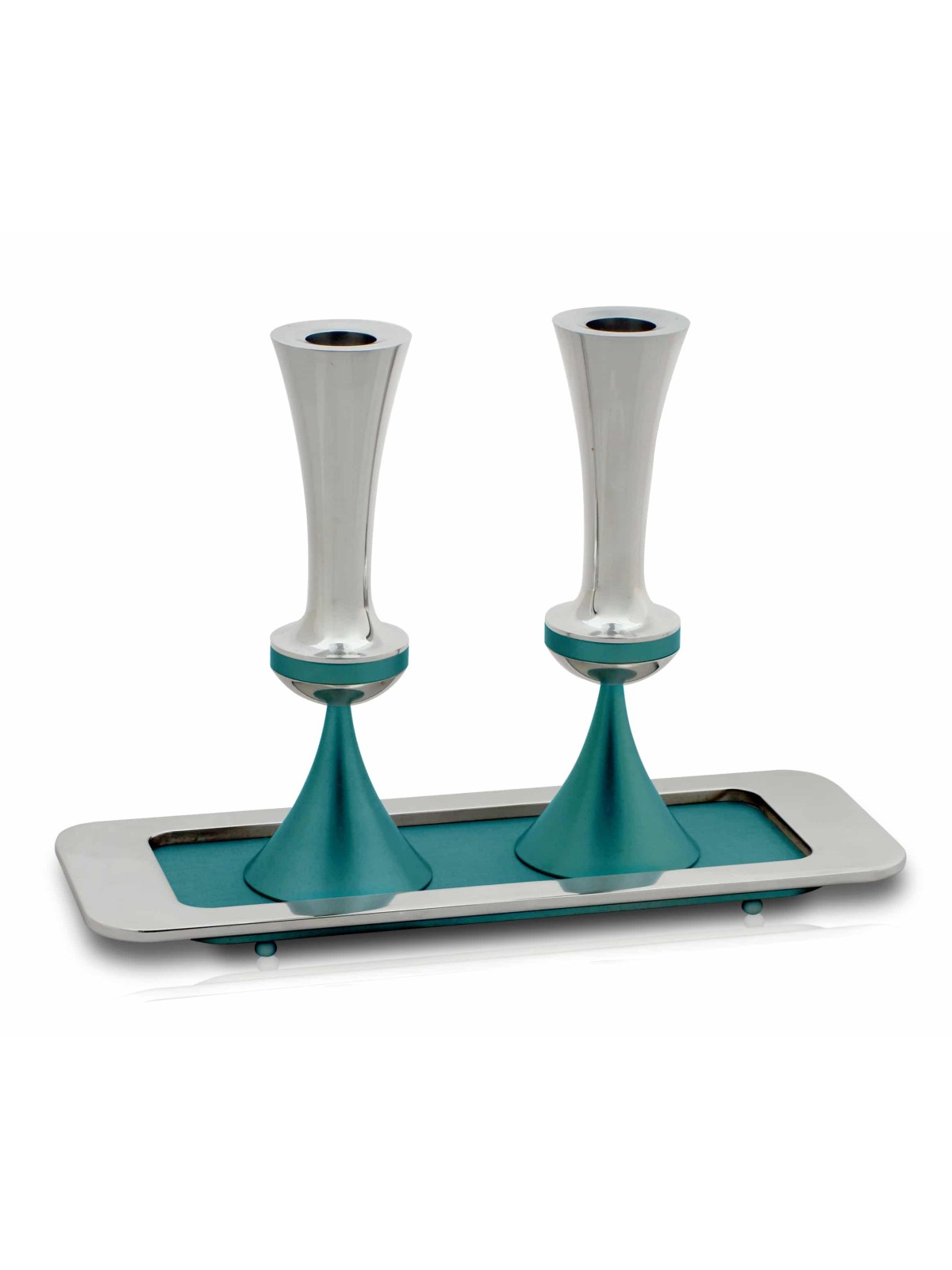 Colorful Aluminum Candlesticks with Matching Tray , Jewish Wedding Gif