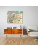 Peinture extraordinaire bleu et or du Kotel Wi, abstrait juif A