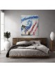 Patriotic Art: Israel and USA Flag Painting with a , Jewish Abstract A