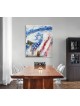 Patriotic Art: Israel and USA Flag Painting with a , Jewish Abstract A
