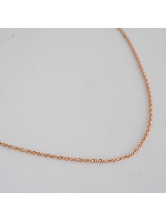 Belle chaîne fine Rolo 20" en or rose, cadeaux de mariage juif, Israël