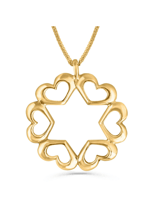 Collier coeur en or 14 carats avec une étoile de David, cadeaux de mariage juif,