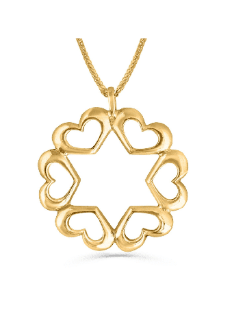 Collier coeur en or 14 carats avec une étoile de David, cadeaux de mariage juif,
