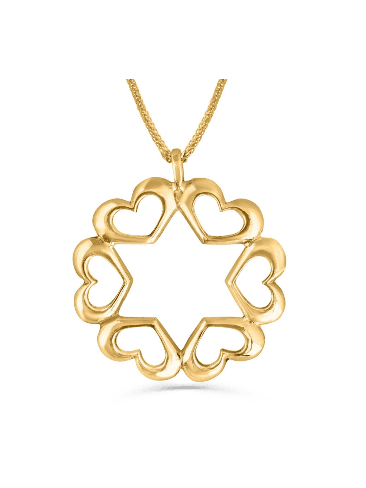 Collier coeur en or 14 carats avec une étoile de David, cadeaux de mariage juif,