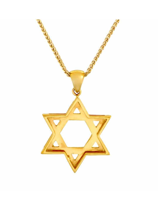 Large White Gold Woven Star of David Pendant , Tu B'Av Gifts , Israeli
