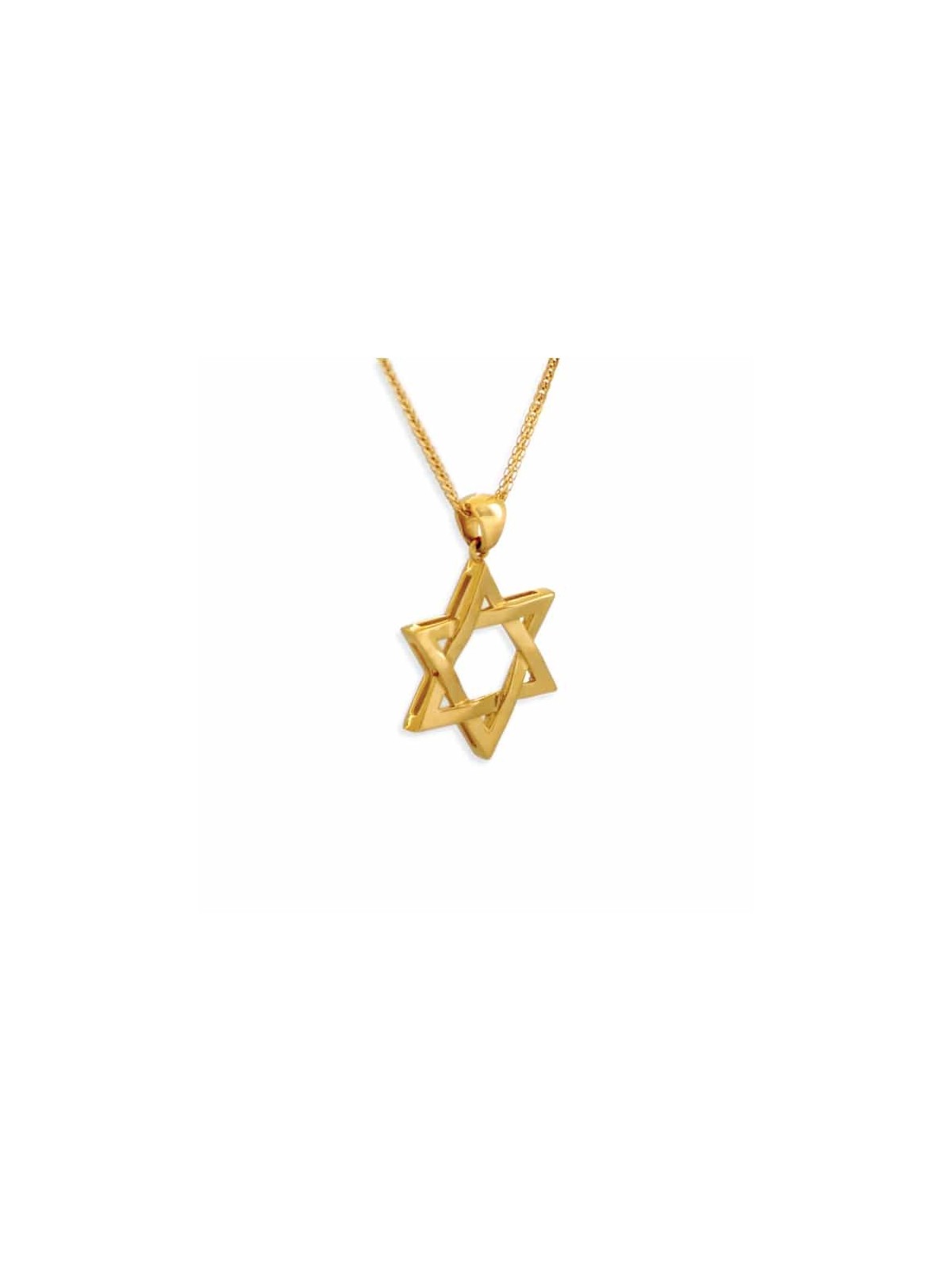 Grand pendentif étoile de David tissé en or blanc, cadeaux Tu B'Av, israélien