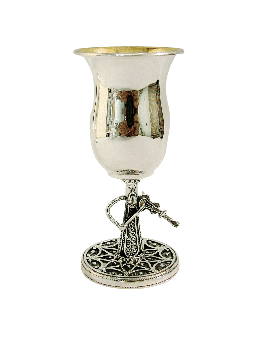Petite coupe de Kiddouch en filigrane d'argent avec Klezmer Mus, cadeaux de Pâque,