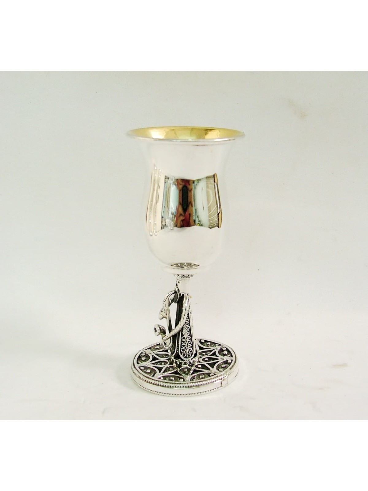 Petite coupe de Kiddouch en filigrane d'argent avec Klezmer Mus, cadeaux de Pâque,