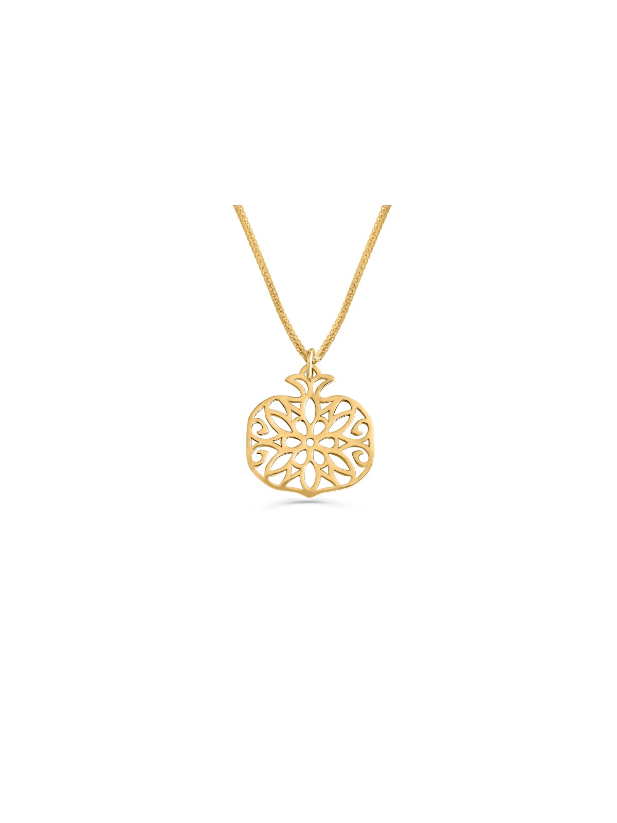 Pomegranate Filigree 14K Yellow Gold Necklace , Jewish Wedding Gifts ,