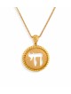 Pendentif Chai encerclé en or jaune 14K, cadeaux Tu B'Av, Judai israélien