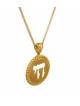 תליון חי מוקף זהב צהוב 14 קראט , מתנות ט"ו באב , יהודי ישראלי