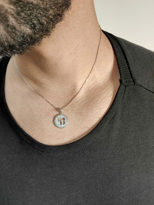 Pendentif Chai encerclé en or jaune 14K, cadeaux Tu B'Av, Judai israélien