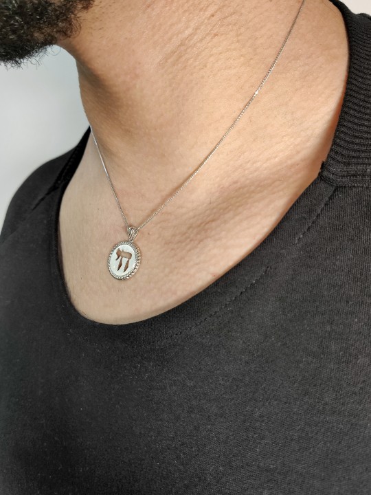 שרשרת חי זהב לבן 14 קראט , מתנות ט"ו באב , יודאיקה ישראלית