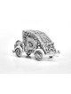 Petite boîte de Besamim de conception de filigrane de forme de vieille voiture, Judai en argent sterling