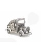 Petite boîte de Besamim de conception de filigrane de forme de vieille voiture, Judai en argent sterling