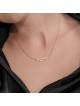 Collier Ve'ahavta hébreu en or massif 14 carats - Femme, ajouter une chaîne 14 carats, I