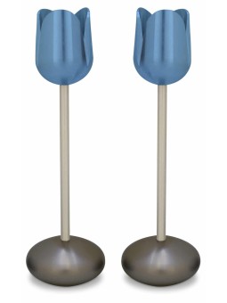 Anodized Aluminum Tulip Candle Holders Nature-Insp , Jewish Wedding Gi