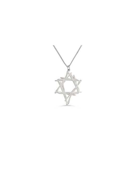 Collier étoile d'art de Style libre en or jaune 14K, cadeaux de mariage juif,