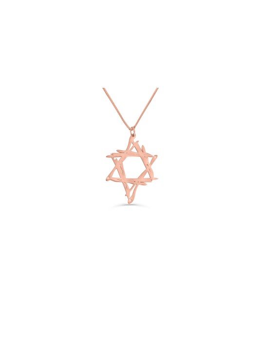 Collier étoile d'art de Style libre en or jaune 14K, cadeaux de mariage juif,