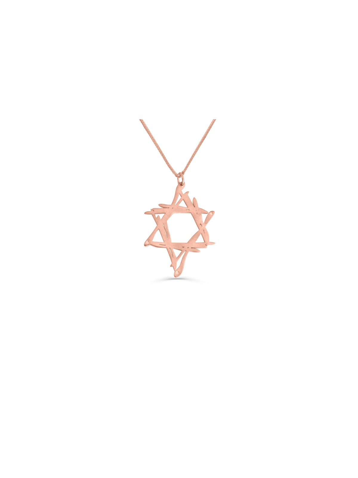 שרשרת כוכבי אמנות בסגנון חופשי 14K זהב צהוב , מתנות חתונה יהודית ,
