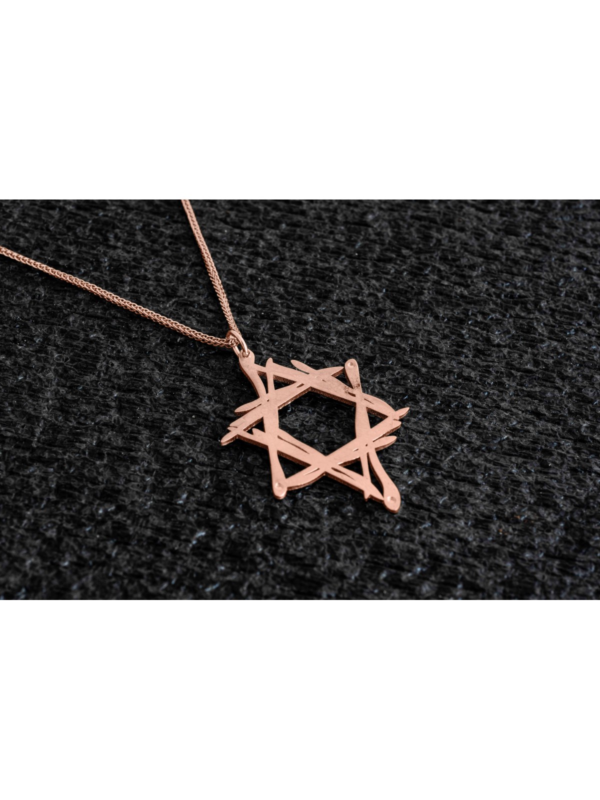 Collier étoile d'art de Style libre en or jaune 14K, cadeaux de mariage juif,