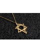 Collier étoile d'art de Style libre en or jaune 14K, cadeaux de mariage juif,