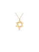 Collier étoile d'art de Style libre en or jaune 14K, cadeaux de mariage juif,