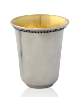 Clean and Classic Silver Cup for Kiddush , Passover Gifts , Israeli Ju
