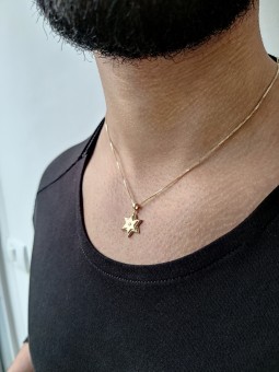 Petit or blanc avec étoile de David en diamant, cadeaux Tu B'Av, israélien