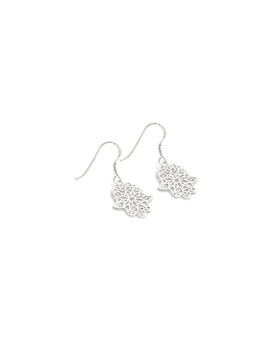 Boucles d’oreilles Hamsa Dangle en filigrane d’or blanc, cadeaux de mariage juifs, Isr