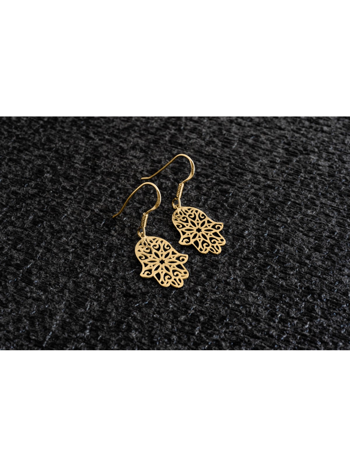 Boucles d’oreilles Hamsa Dangle en filigrane d’or blanc, cadeaux de mariage juifs, Isr
