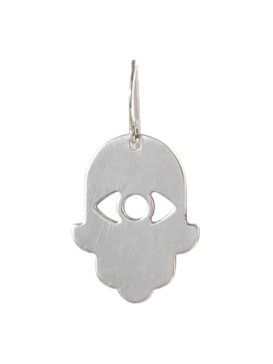 Modern Hamsa and Evil Eye Silver Earrings , Tu B'Av Gifts , Israeli Ju